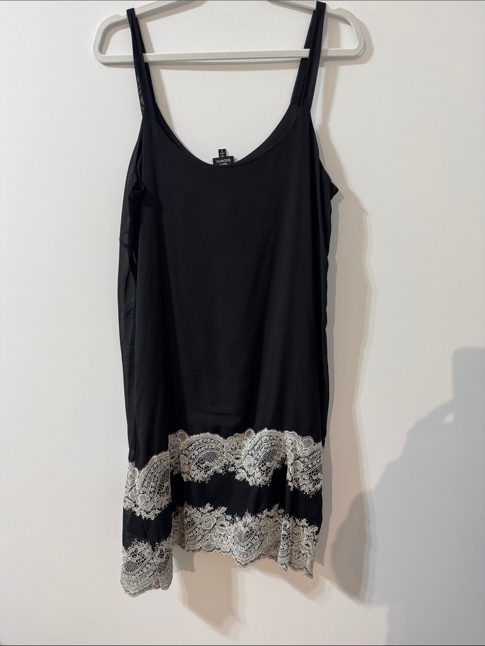 bobeau Black Slip Dress with Lace Hem - Picture 7 of 7